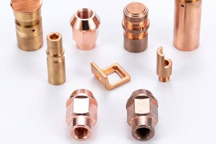 Tornillos de precisión de cobre para maquinaria y componentes roscados para fabricación de alto volumen.
