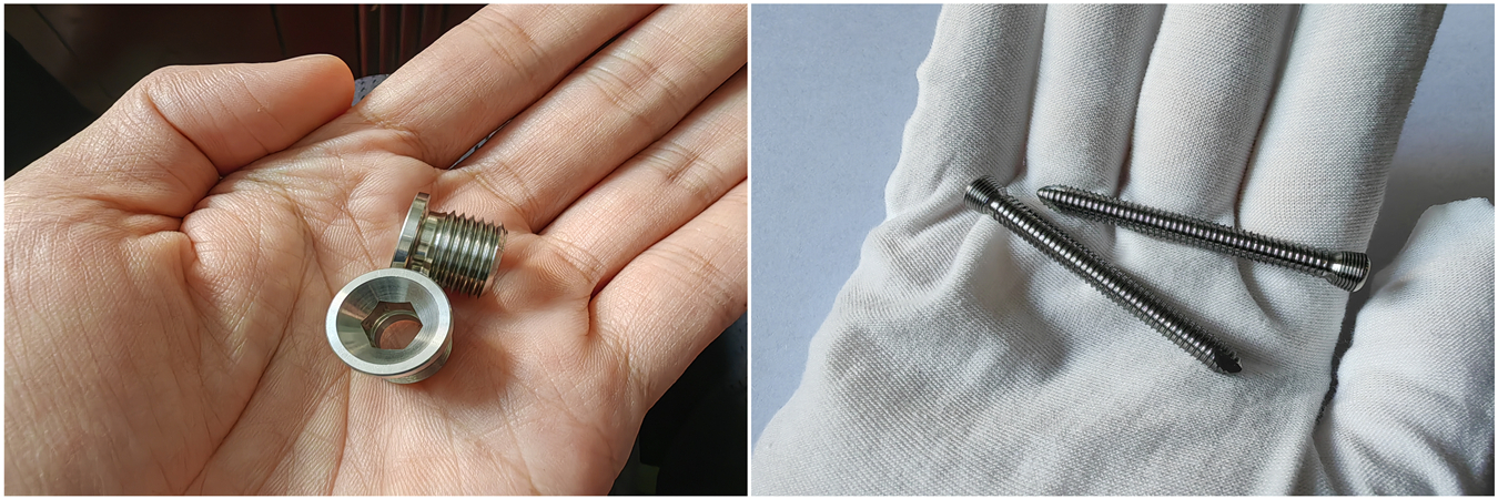 Tornillo médico de titanio mecanizado con precisión CNC para implantes médicos