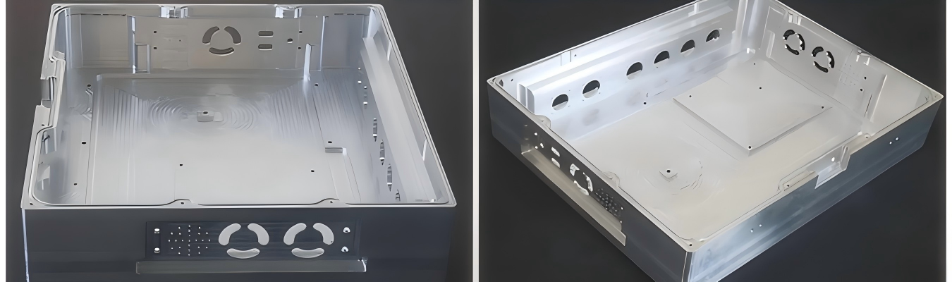 Gabinete mecanizado de aluminio personalizado con precisión CNC para aplicaciones electrónicas e industriales
